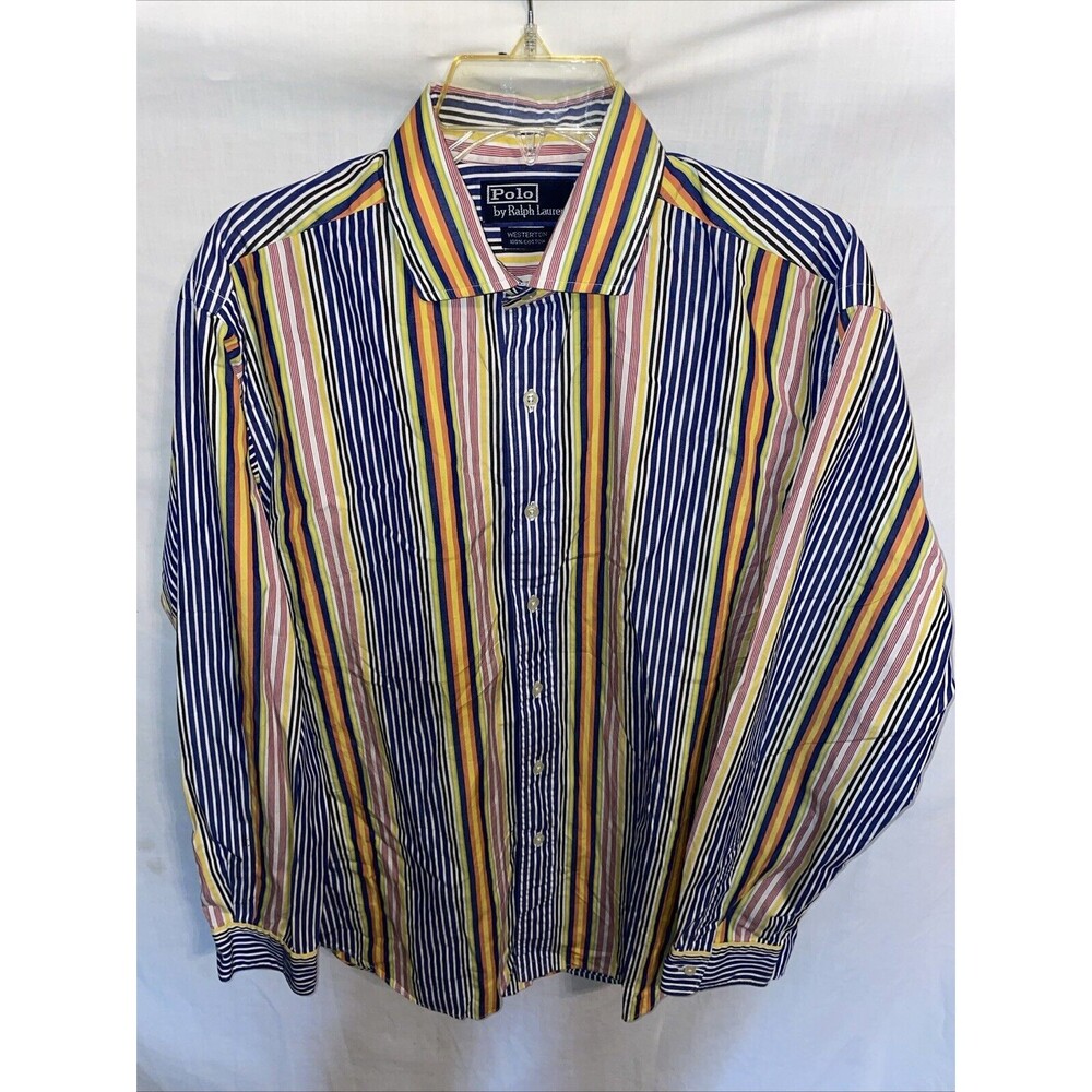 Polo Ralph Lauren Westerton Men’s Dress Shirt Size Large Multicolor Stripes